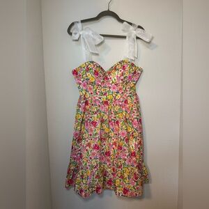 Floral Dress with Pink and Yellow Accents